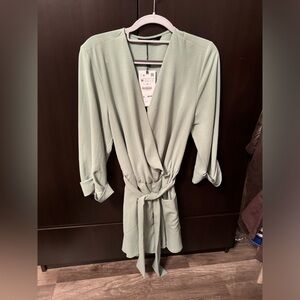 Zara Sage Green Romper Size M